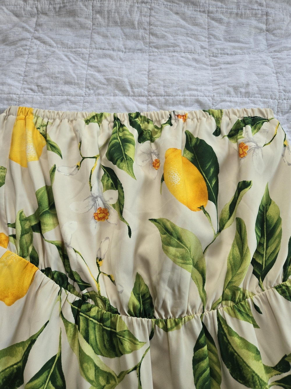 Express Summer StraplessTiered Romper/skort Floral Lemons - Picture 5 of 11
